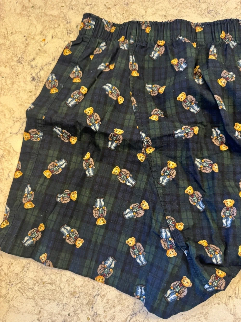 Vintage Men's Polo by Ralph Lauren Medium Plaid Boxer Shorts with Teddy Bears